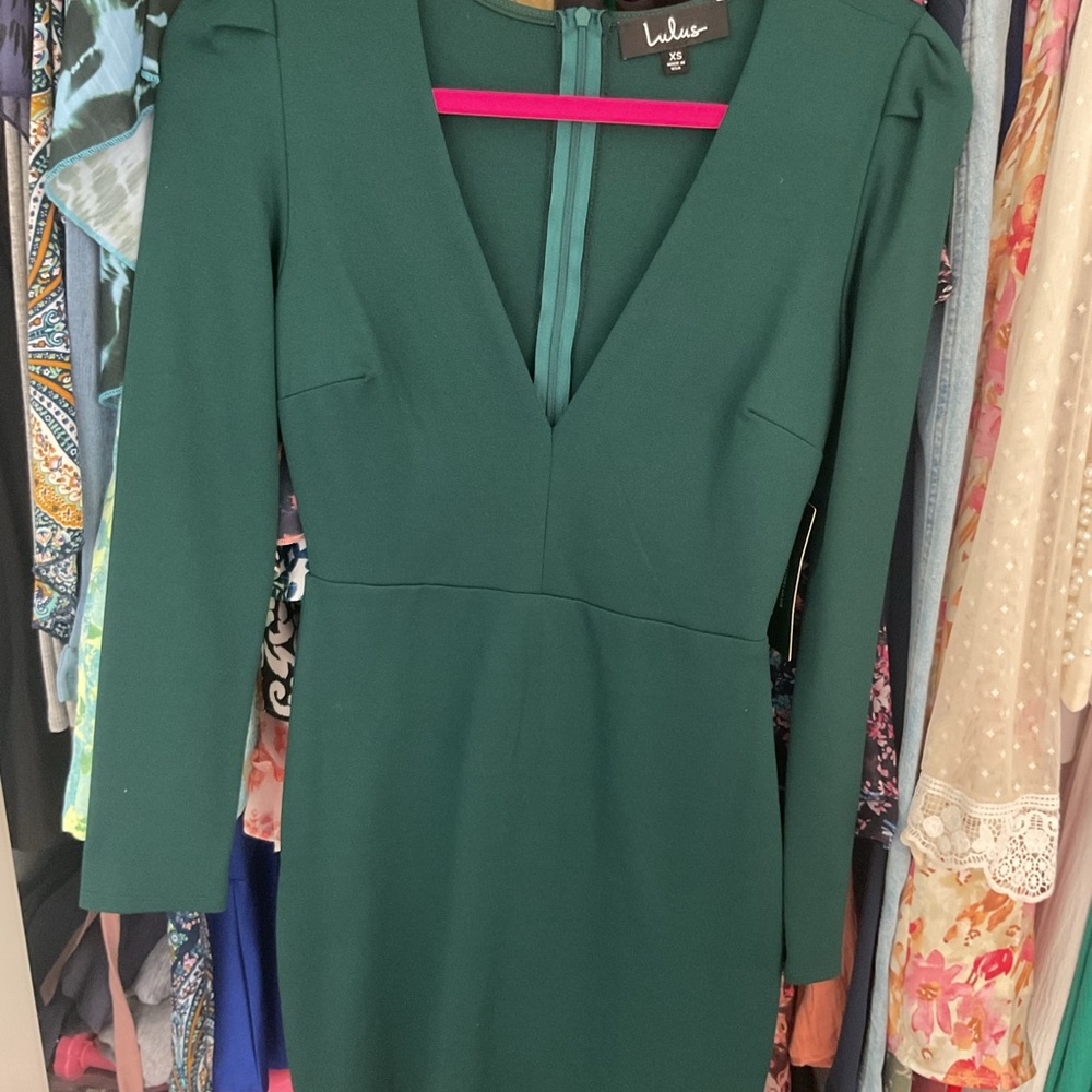 Lulu's Teal Long Sleeve Dress